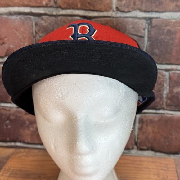 Boston Red Sox Flat Brim Hat Cap MLB OC Sports Adjustable Red/Blue - Picture 3 of 7